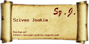 Szives Joakim névjegykártya